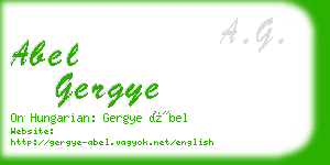 abel gergye business card